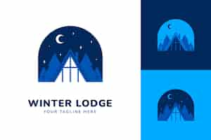 Free vector flat winter season logo template design