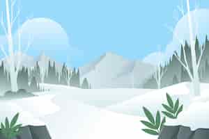 Бесплатное векторное изображение Плоский зимний сезон на фоне северного полюса