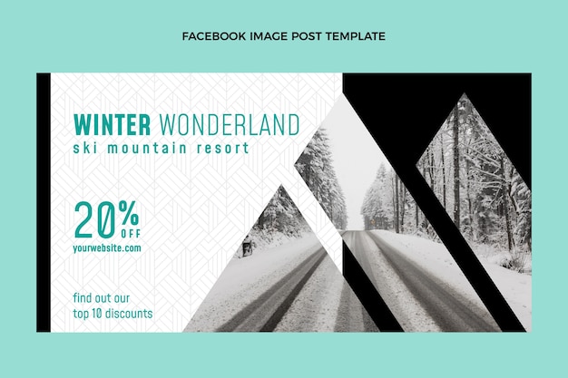 Flat winter social media post template