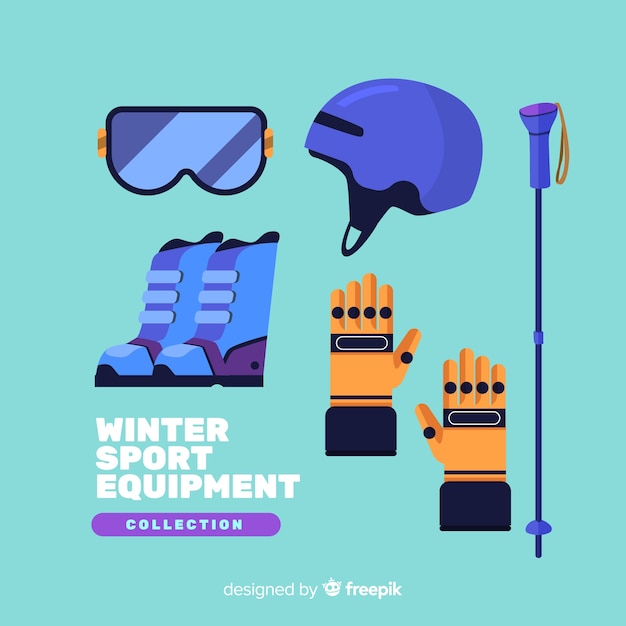 Free vector flat winter sport equipment