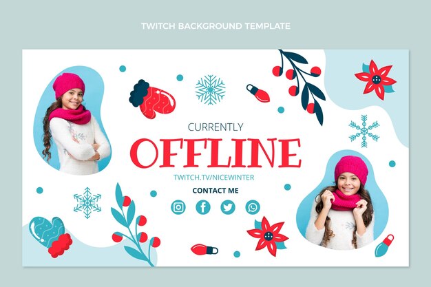 Flat winter twitch background