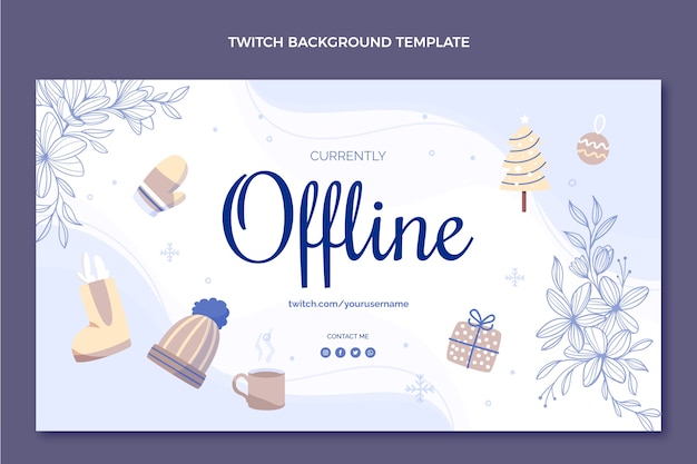 Free vector flat winter twitch background