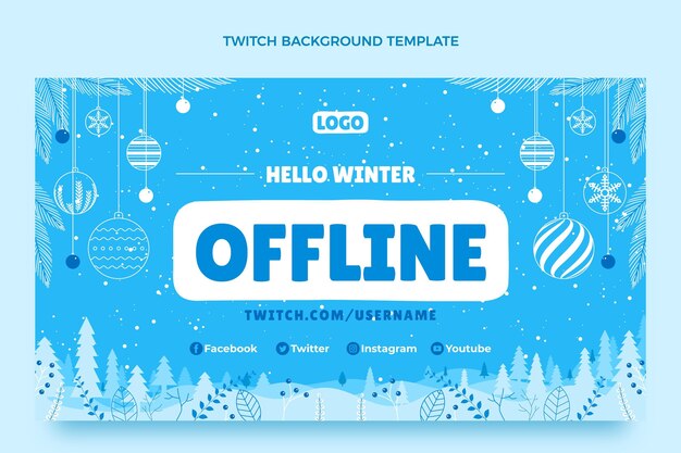 Flat winter twitch background