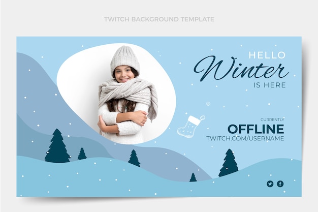 Free vector flat winter twitch background