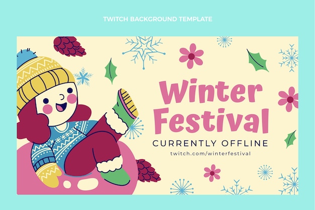 Free vector flat winter twitch background