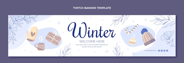 Flat winter twitch banner