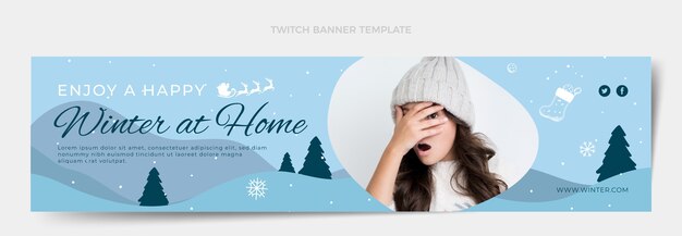 Flat winter twitch banner