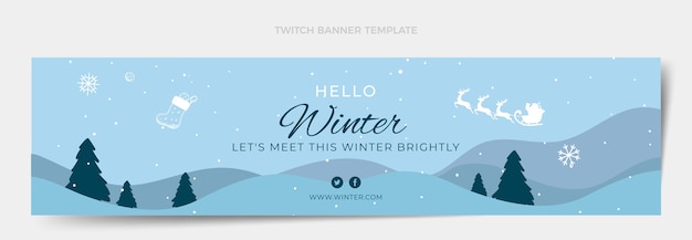 Flat winter twitch banner