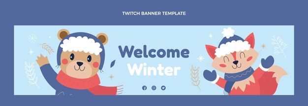 Flat winter twitch banner