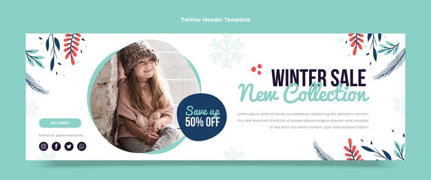 Flat winter twitter header