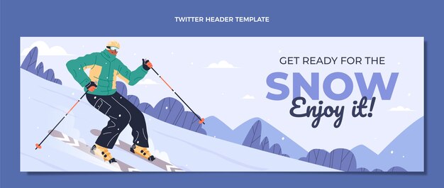 Flat winter twitter header