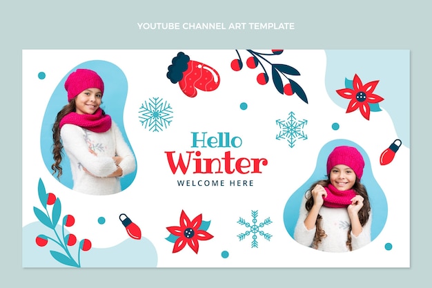 平らな冬のYouTubeチャンネルアート