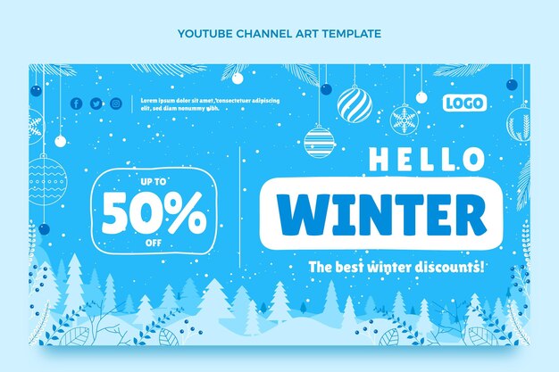 Flat winter youtube channel art