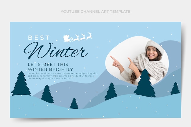 Flat winter youtube channel art