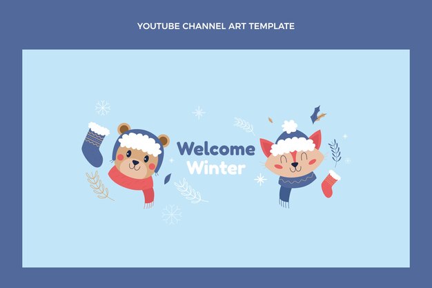 Flat winter youtube channel art