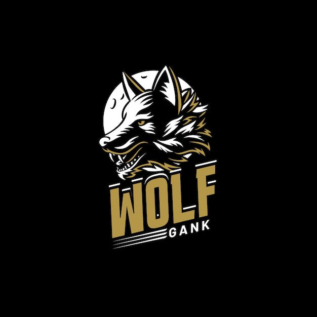 Flat wolf logo template