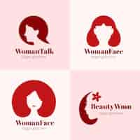 Free vector flat woman logo set