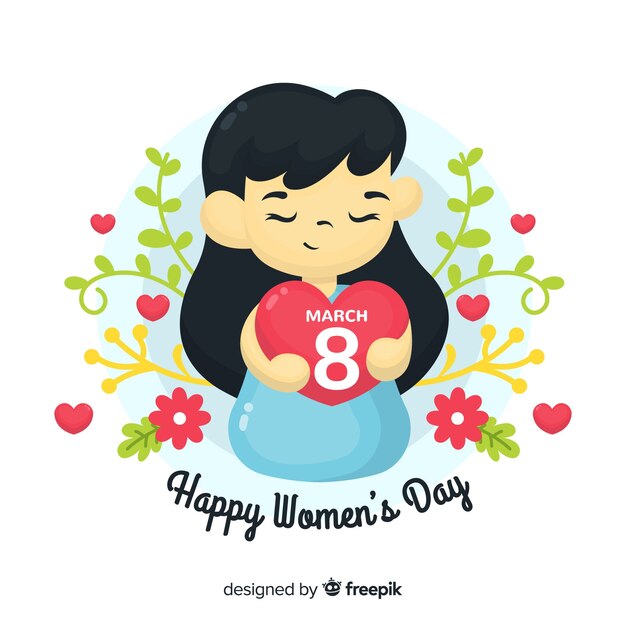 Flat women's day background