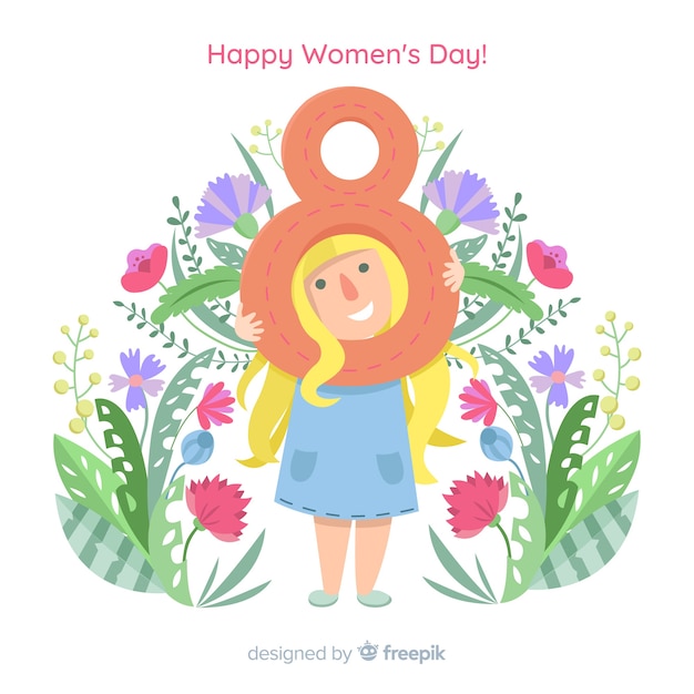 Flat women's day background