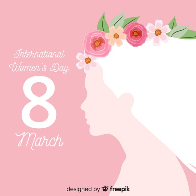 Flat women's day background