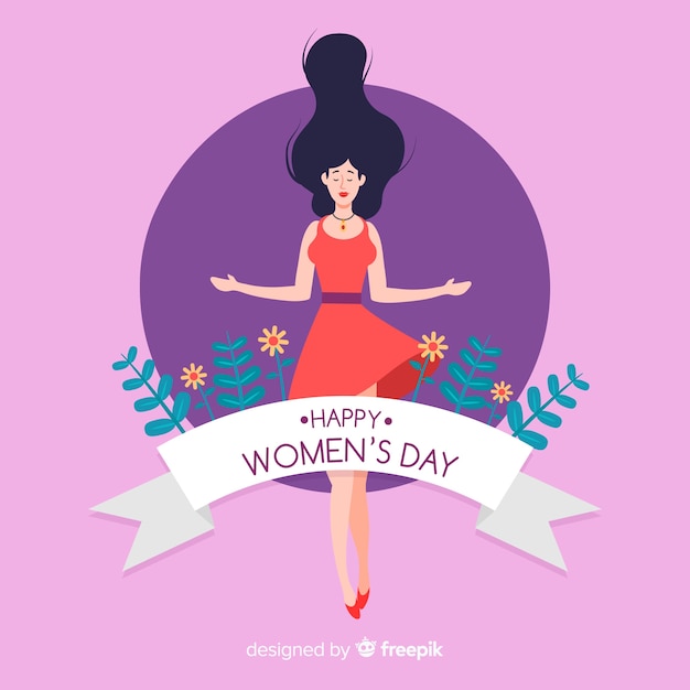 Flat women's day background