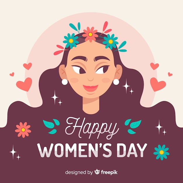 Flat women's day background