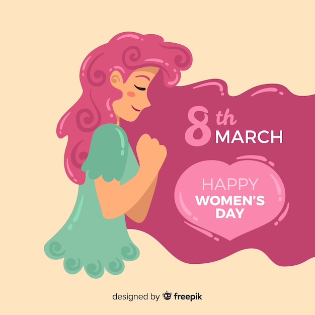 Flat women's day background