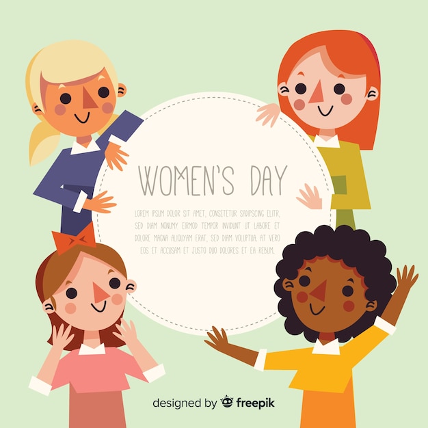 Flat women's day background