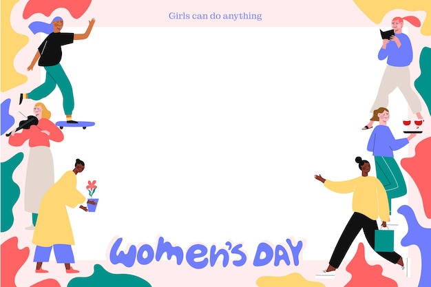 Flat women's day celebration background