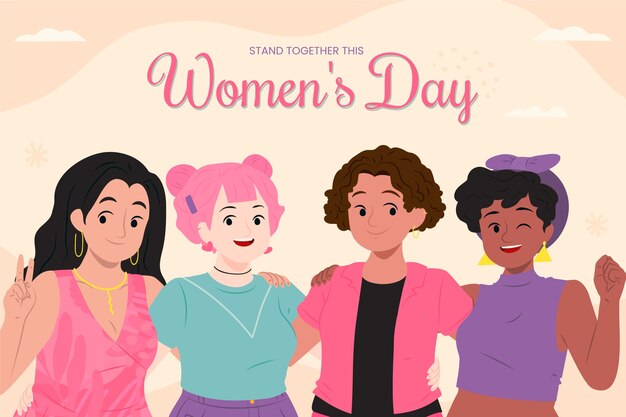 Flat women's day celebration background