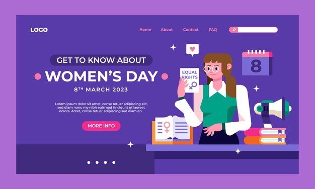 Flat women's day celebration horizontal banner template