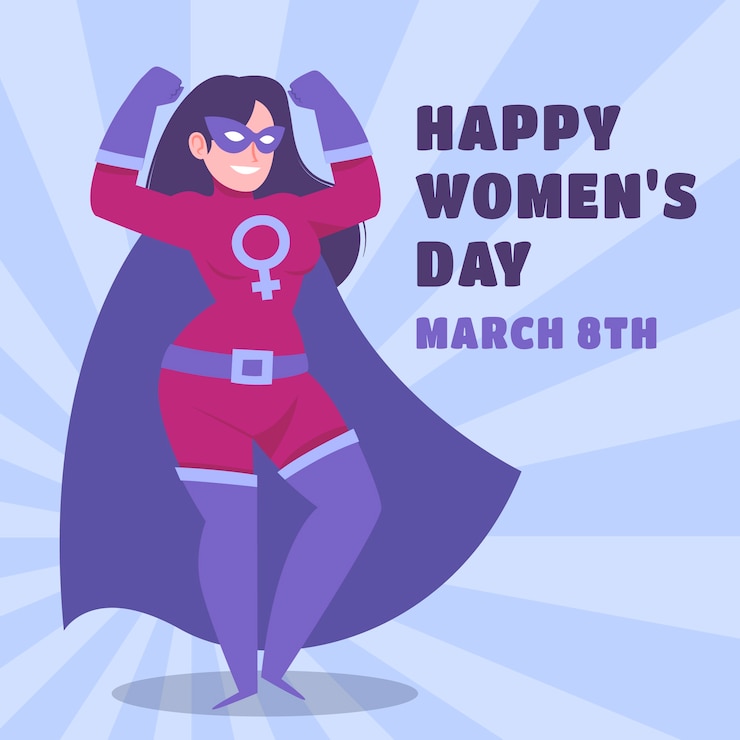 Free Vector flat women's day superwoman illustration