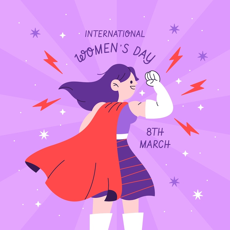 Free Vector flat women's day superwoman illustration