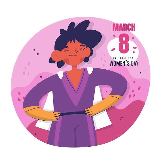 Free vector flat women's day superwoman illustration