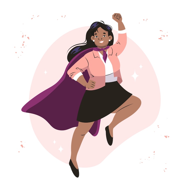 Free Vector flat women's day superwoman illustration