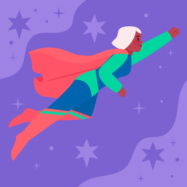 Flat women's day superwoman illustration