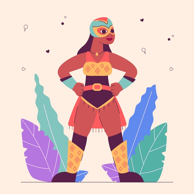 Free vector flat women's day superwoman illustration