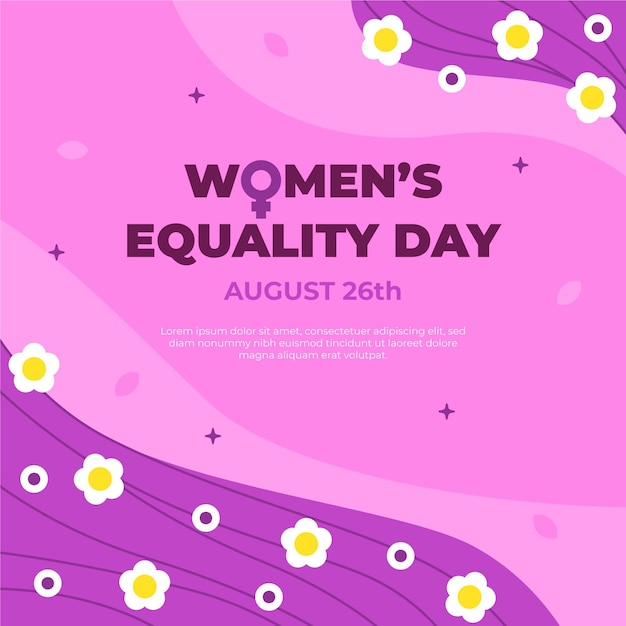 Flat women's equality day illustration