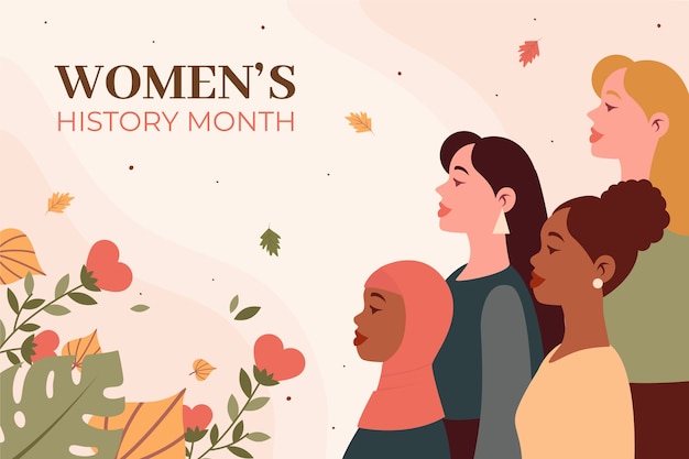 Free vector flat women's history month background