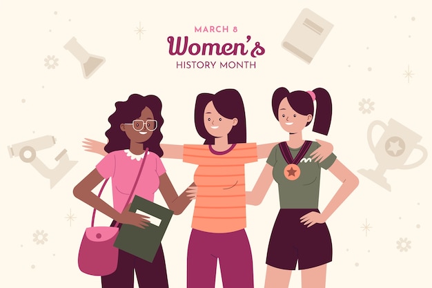 Free vector flat women's history month background