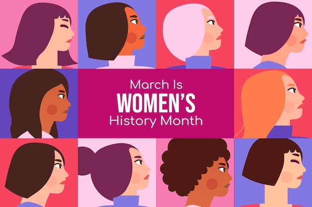 Free vector flat women's history month background