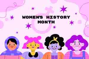 Free vector flat women's history month background
