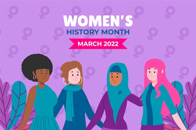 Free vector flat women's history month background