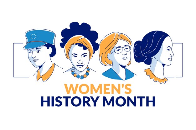 Flat women's history month illustration