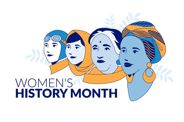 Flat women's history month illustration