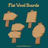 Free vector flat wood boards collection