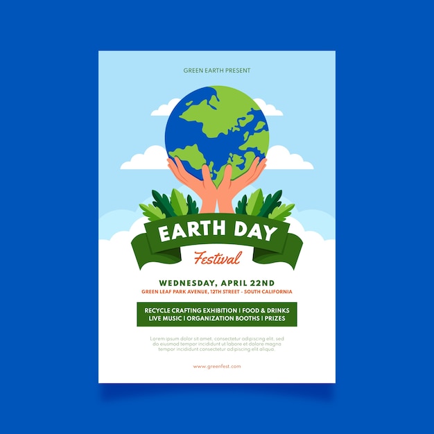 Free vector flat word earth day illustration