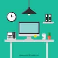 Free vector flat workplace background