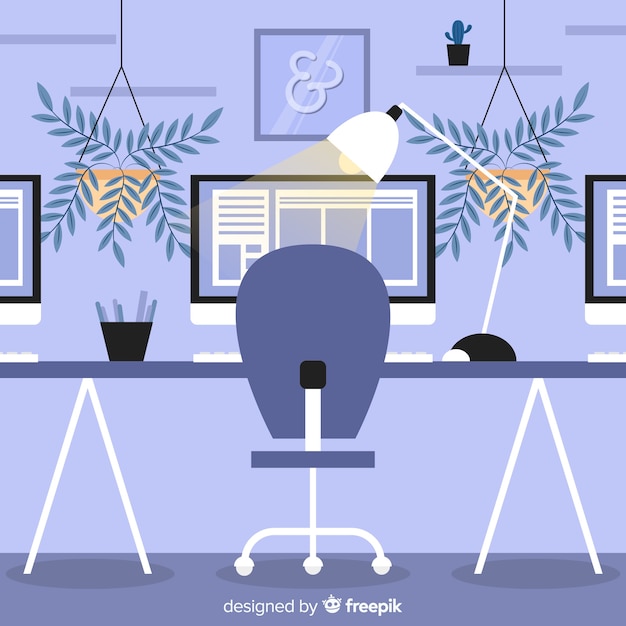 Free vector flat workspace concept