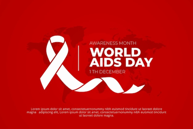 Fondo piatto della giornata mondiale dell'aids